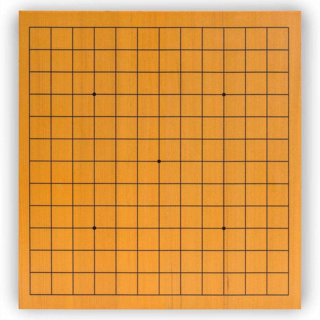 Shin Kaya Veneer 0.8-Inch Beginner's Reversible 13x13 / 9x9 Go Game Set Board with Single Convex Melamine Stones-Yellow Mountain Imports-Yellow Mountain Imports
