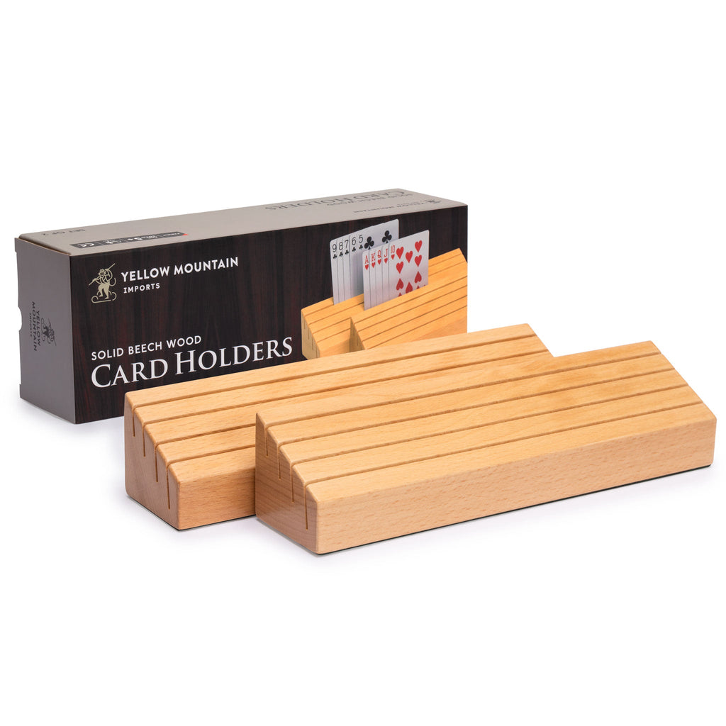 Solid Beechwood Playing Card Holders - Set of 2-Yellow Mountain Imports-Yellow Mountain Imports