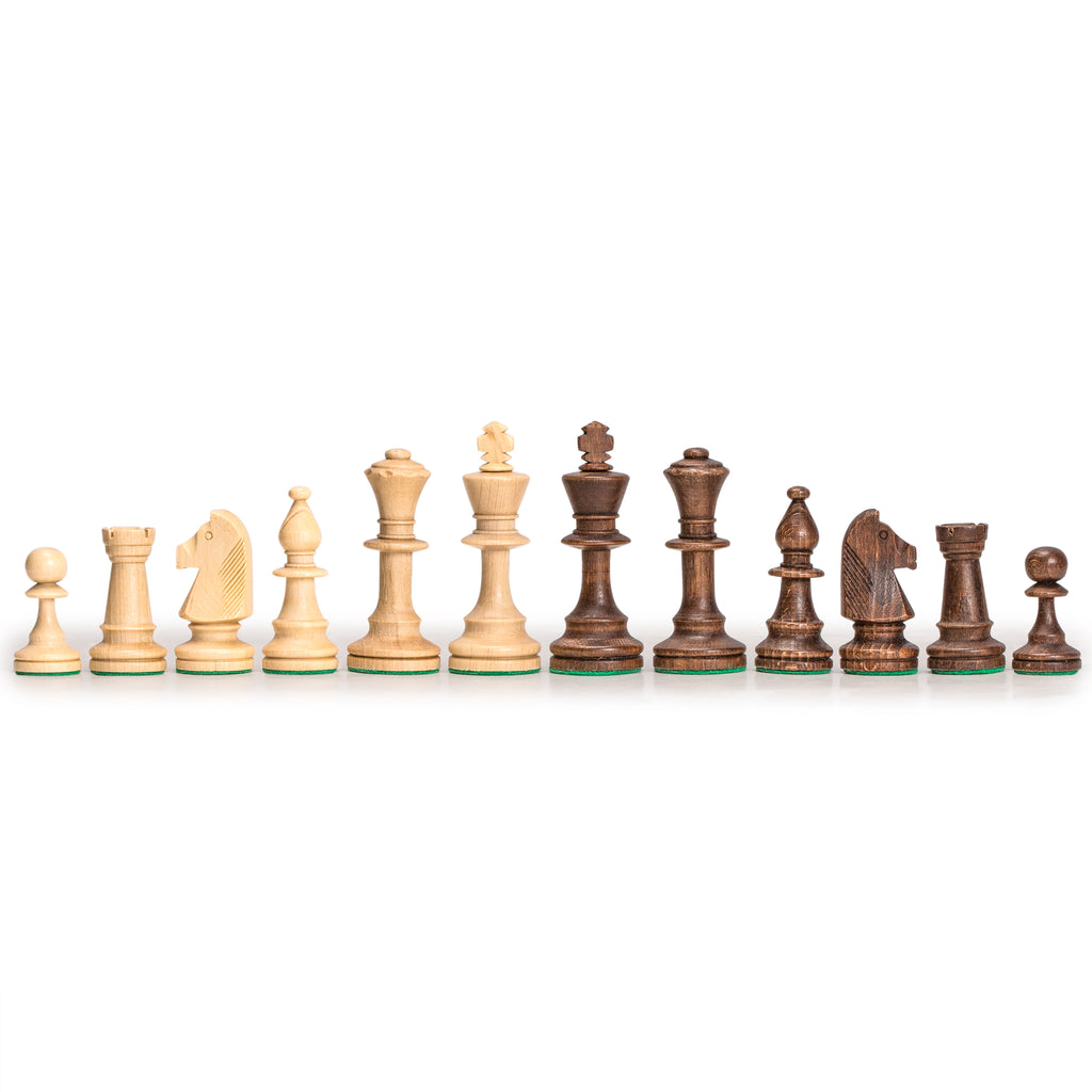 Staunton No. 5 Tournament Chess Pieces in Wooden Box - 3.5" King-Wegiel-Yellow Mountain Imports