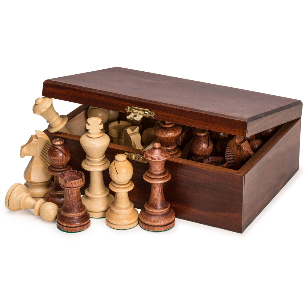 Staunton No. 7 Tournament Chess Pieces in Wooden Box - 3.85" King-Yellow Mountain Imports-Yellow Mountain Imports