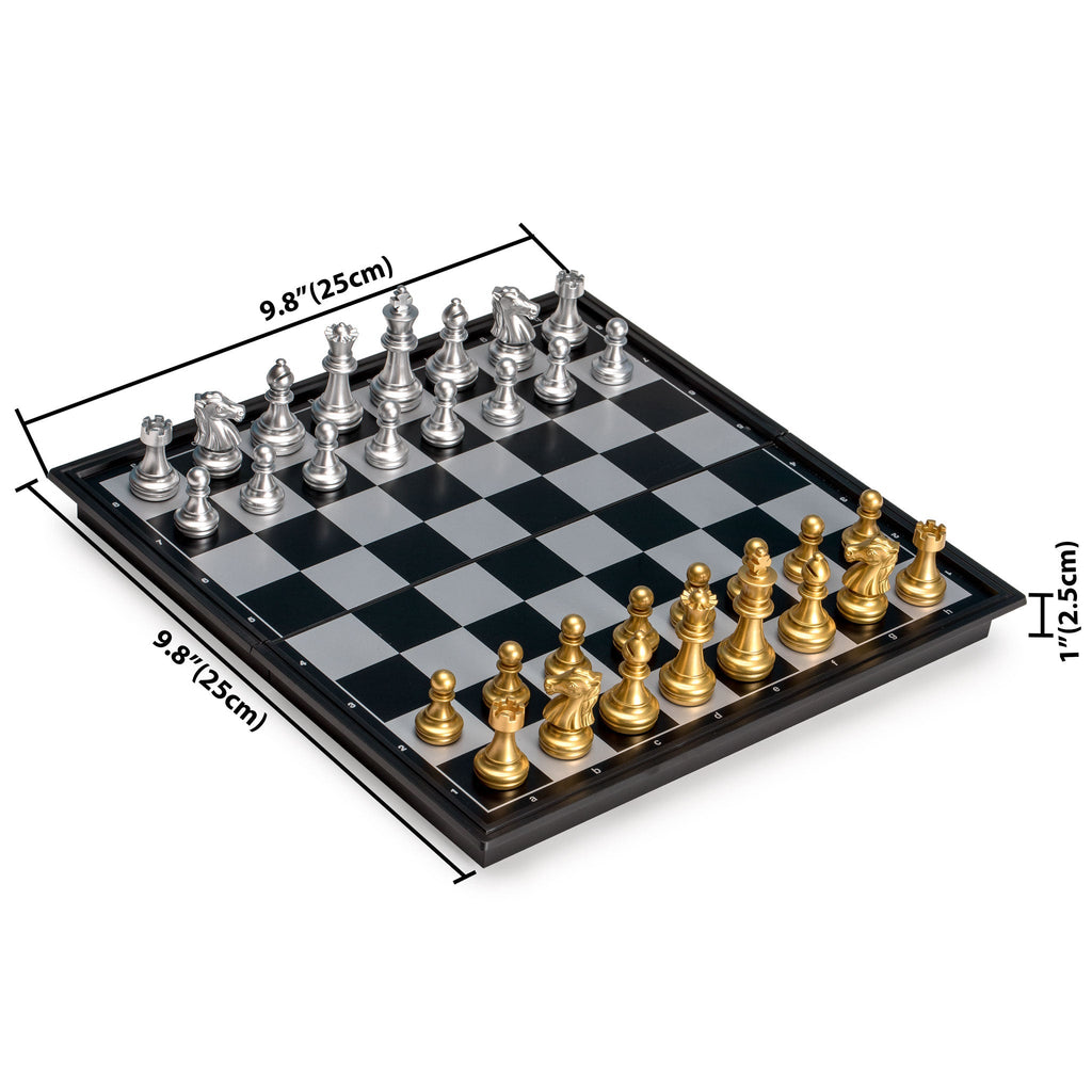 Travel Magnetic Chess Set (9.8") - Folding and Portable Board Game-Yellow Mountain Imports-Yellow Mountain Imports