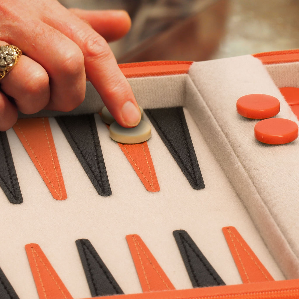 Travel Magnetic Leatherette Backgammon Mini Game Set, "Alanya" - 9"-Yellow Mountain Imports-Yellow Mountain Imports