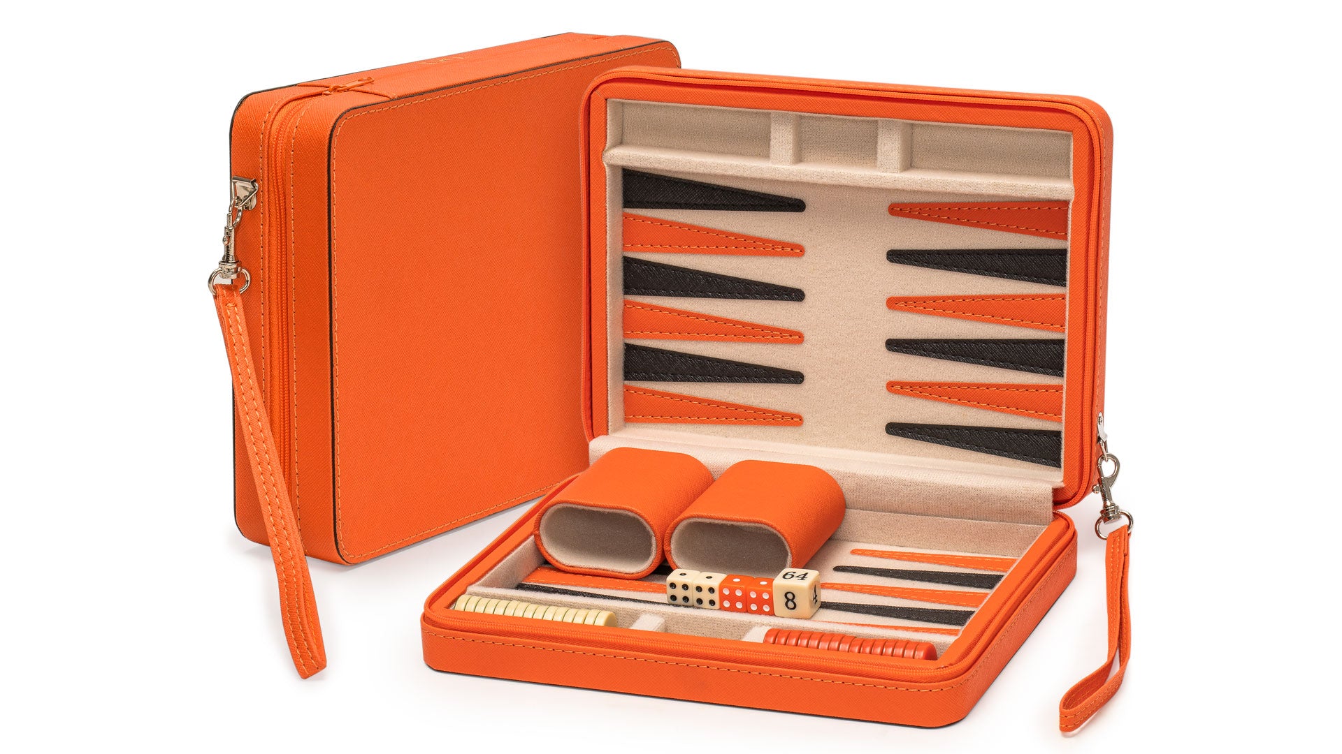 Travel Magnetic Leatherette Backgammon Mini Game Set, 