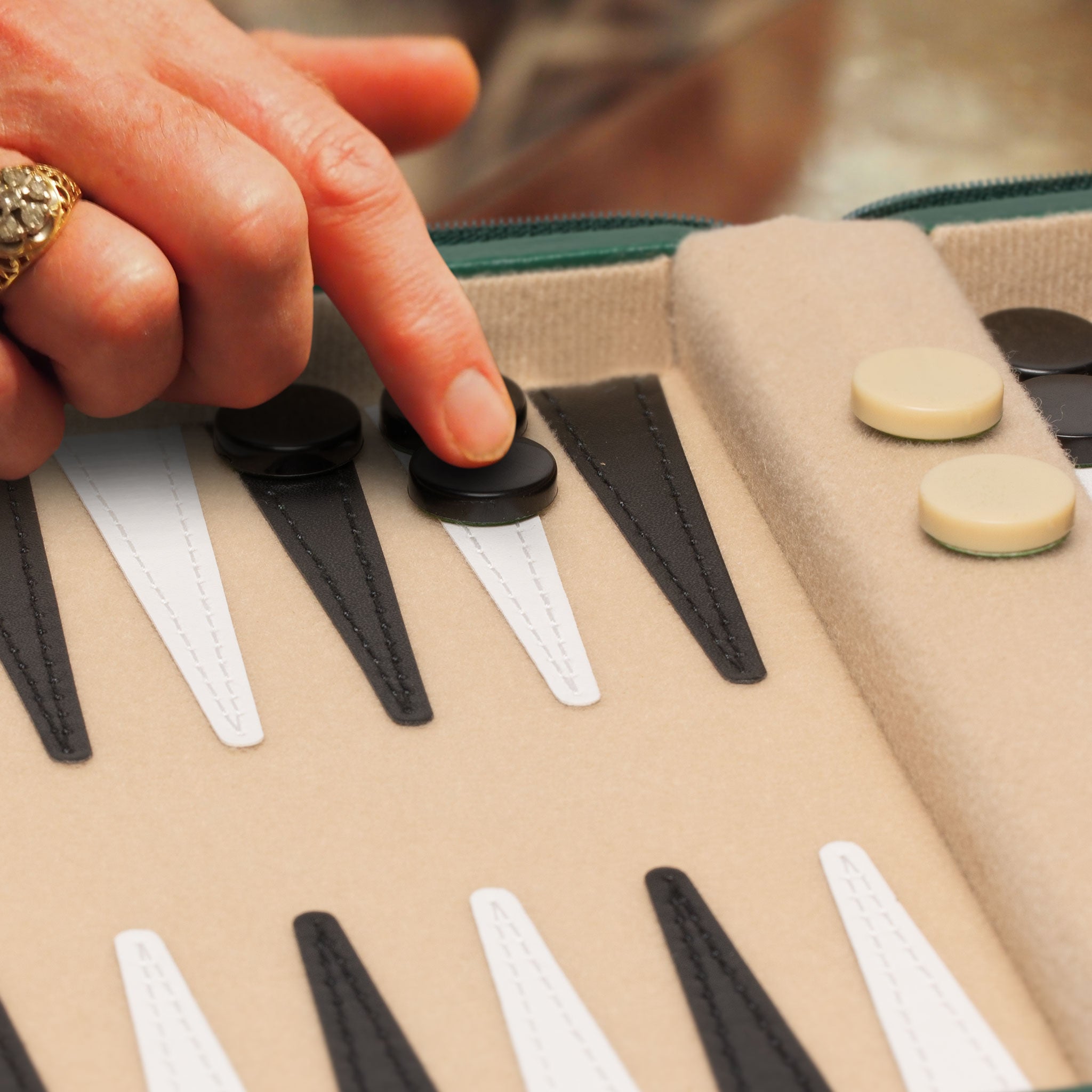 Travel Magnetic Leatherette Backgammon Mini Game Set, 