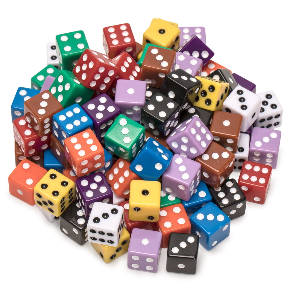 Ultimate Right Angle 6-Sided Dice - Set of 100 (16mm)-Yellow Mountain Imports-Yellow Mountain Imports