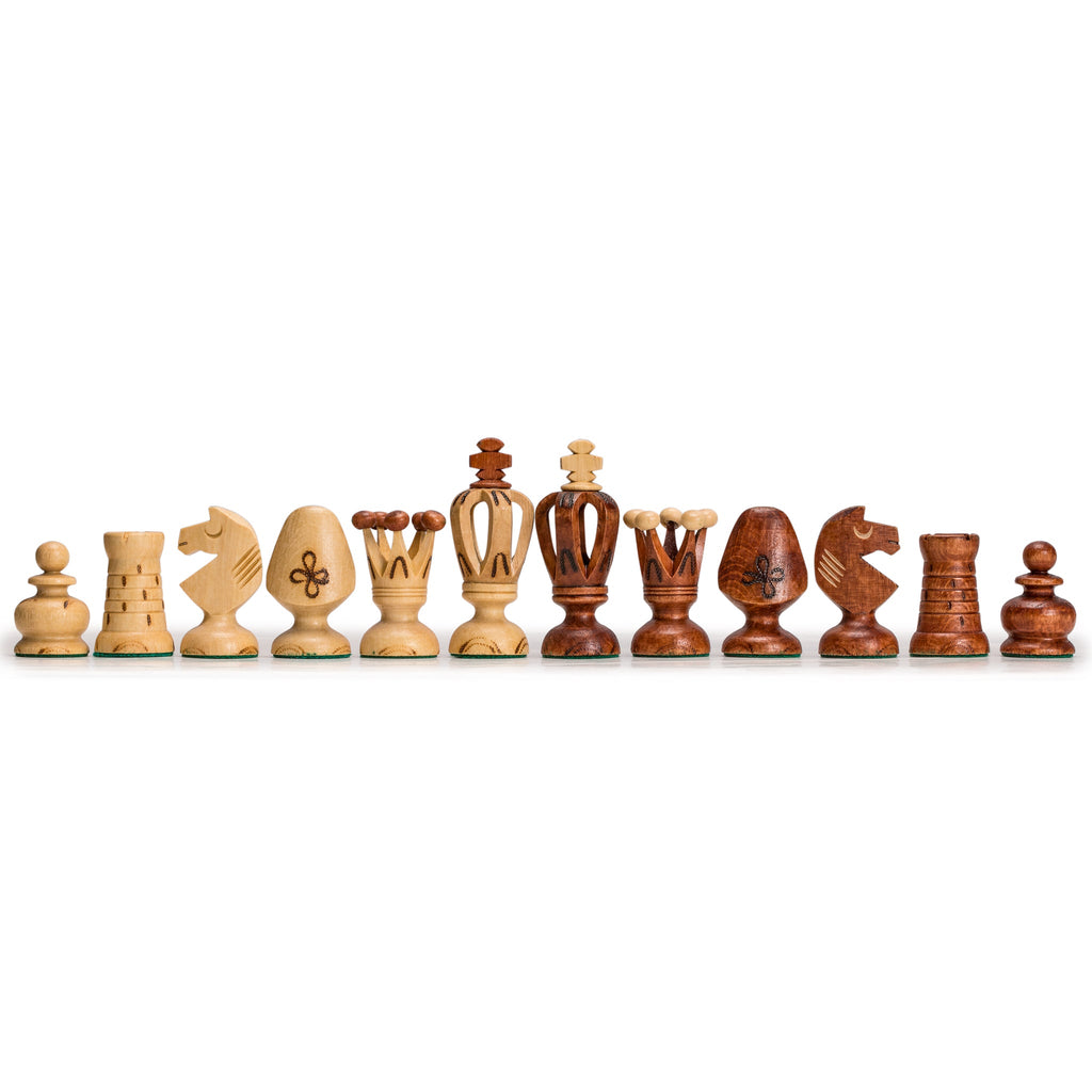 Wooden European International Chess Set, 19 x 18.5 Inches, "Royal 48"-Wegiel-Yellow Mountain Imports