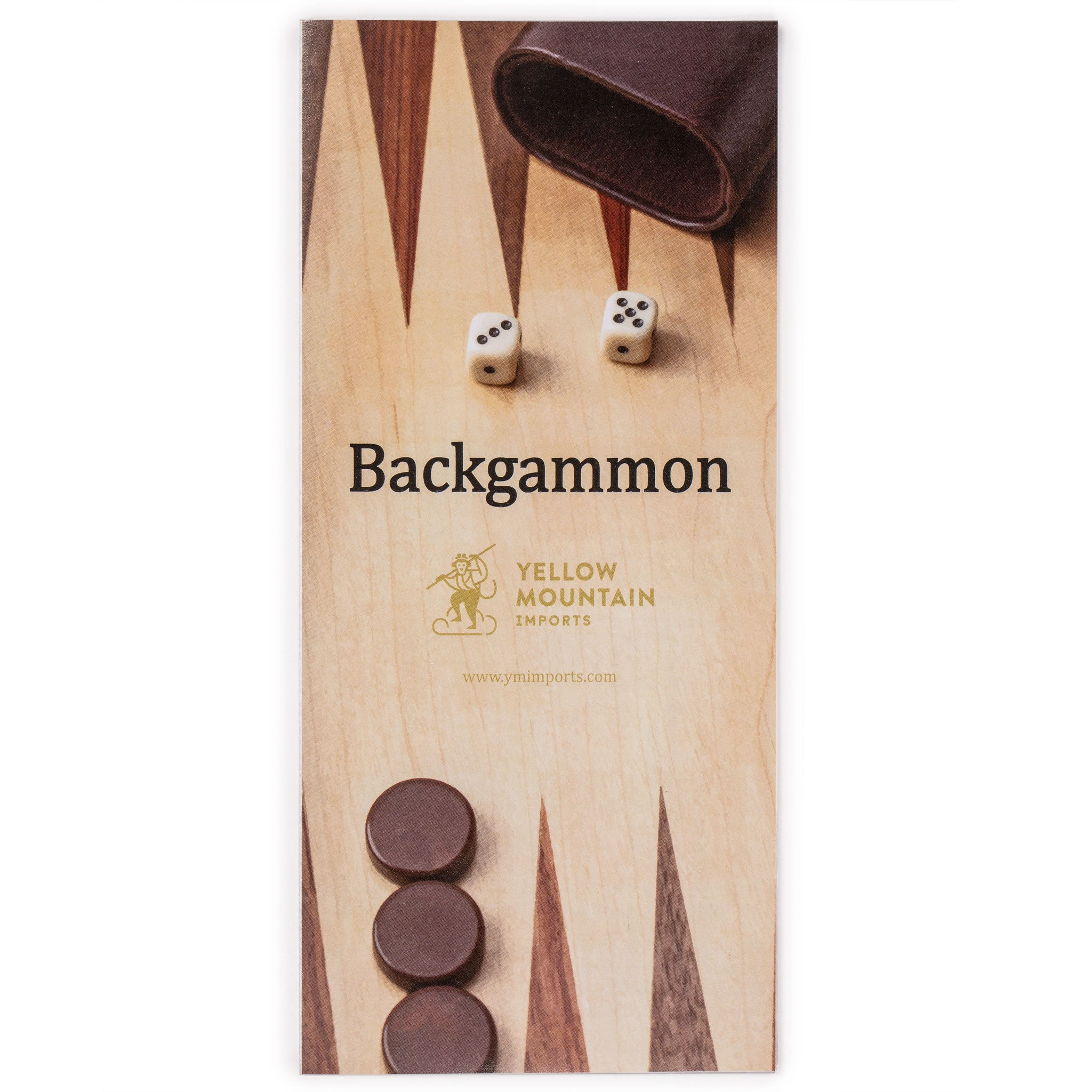 Backgammon Voyage Yellow Mountain Imports Backgammon En Bois Incrusté - Format 33 Cm Pliable, Pièces Et Accessoires Bois Complets