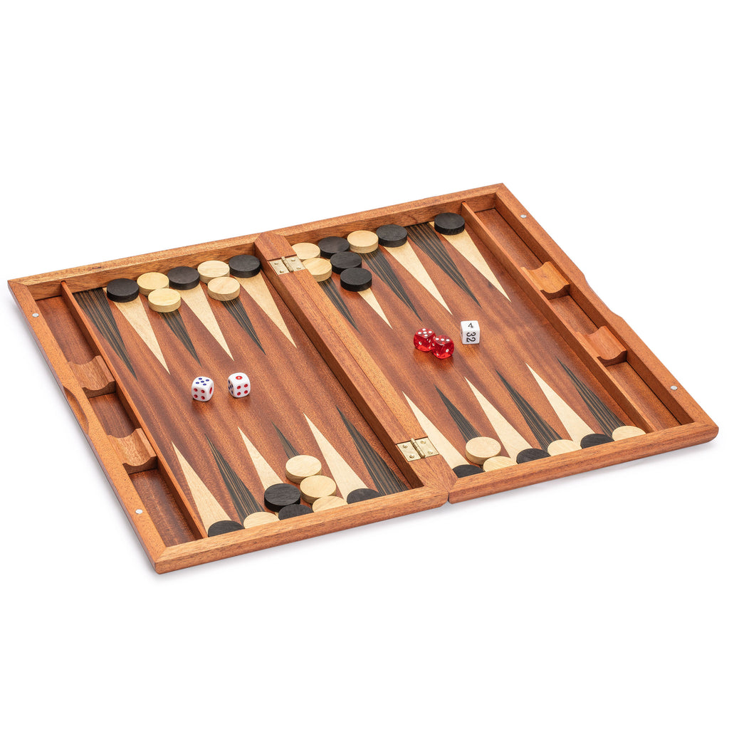 Wooden Inlaid Backgammon Game Set - Dorne - 17"-Yellow Mountain Imports-Yellow Mountain Imports