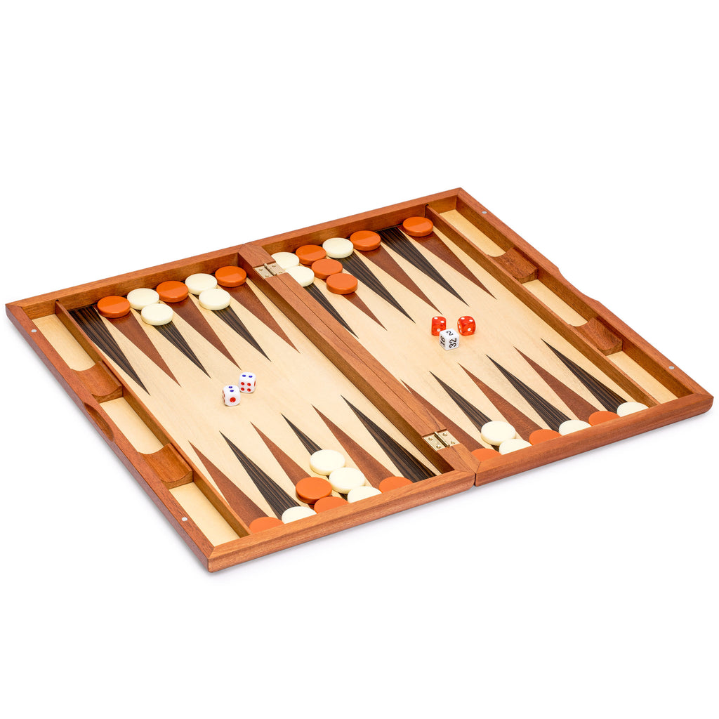 Wooden Inlaid Backgammon Game Set - Pasadena - 19"-Yellow Mountain Imports-Yellow Mountain Imports