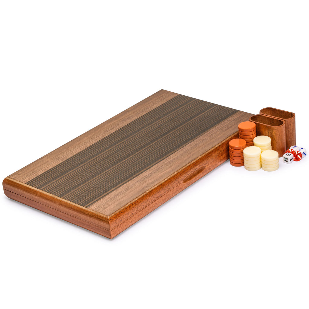 Wooden Inlaid Backgammon Game Set - Pasadena - 19"-Yellow Mountain Imports-Yellow Mountain Imports