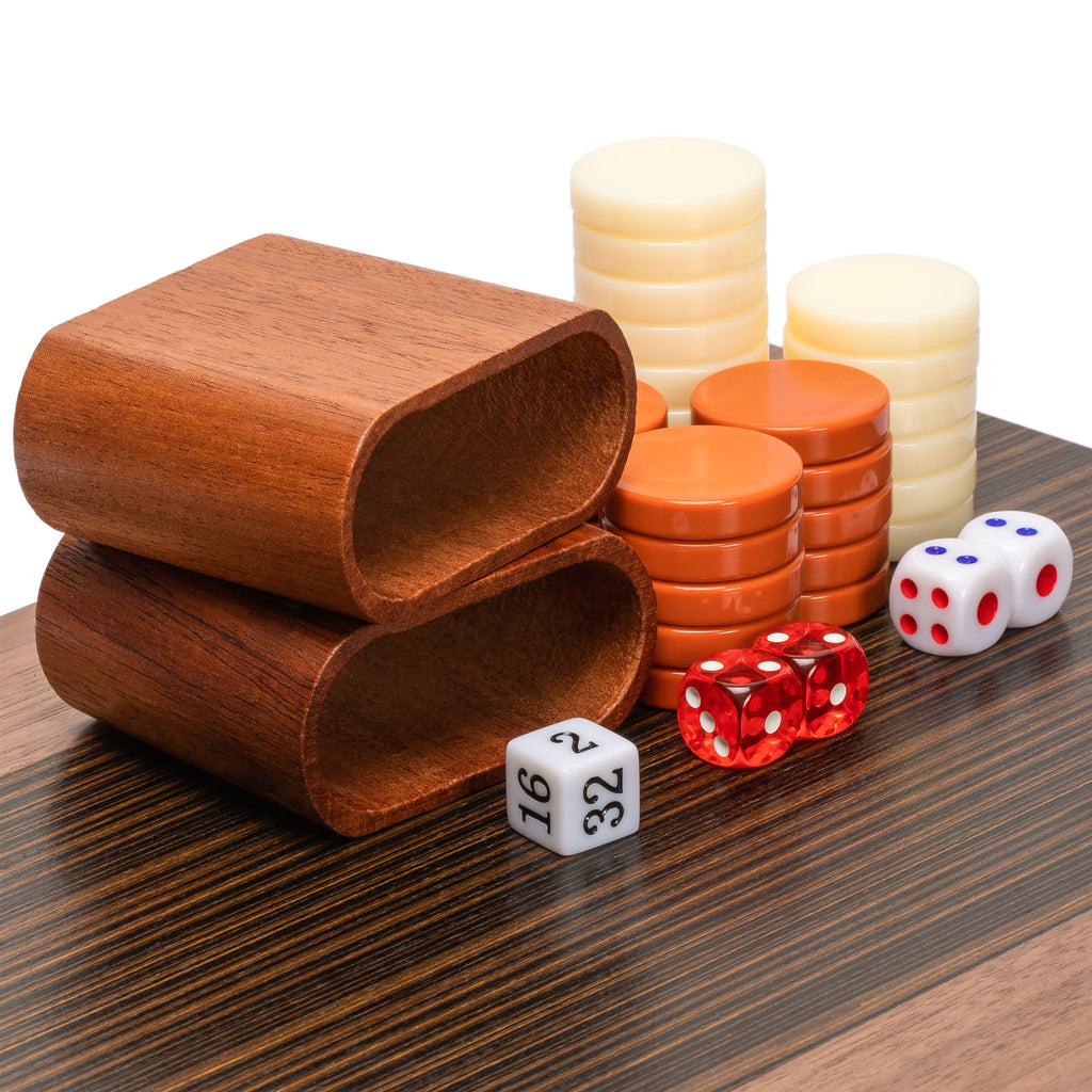 Wooden Inlaid Backgammon Game Set - Pasadena - 19"-Yellow Mountain Imports-Yellow Mountain Imports