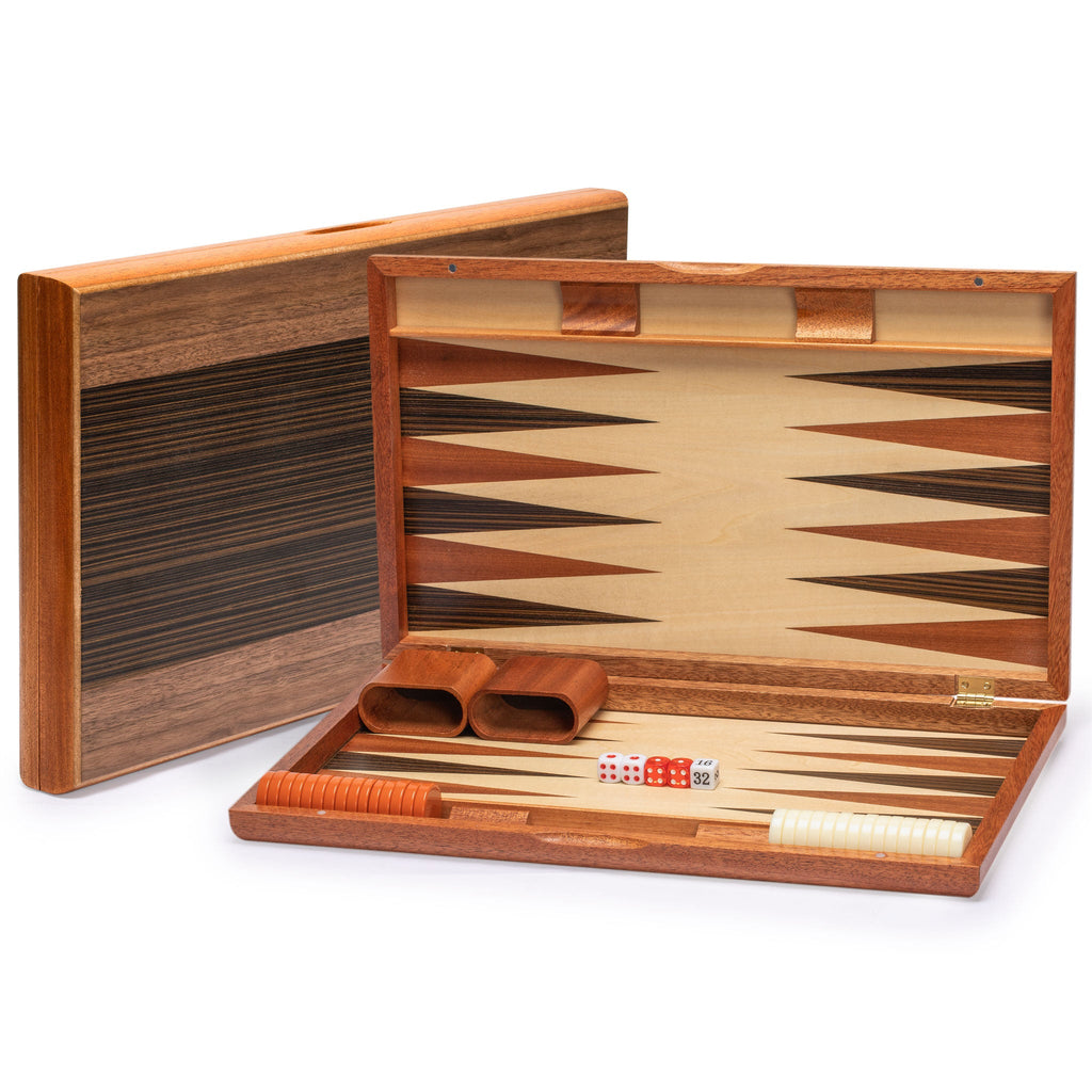 Wooden Inlaid Backgammon Game Set - Pasadena - 19"-Yellow Mountain Imports-Yellow Mountain Imports