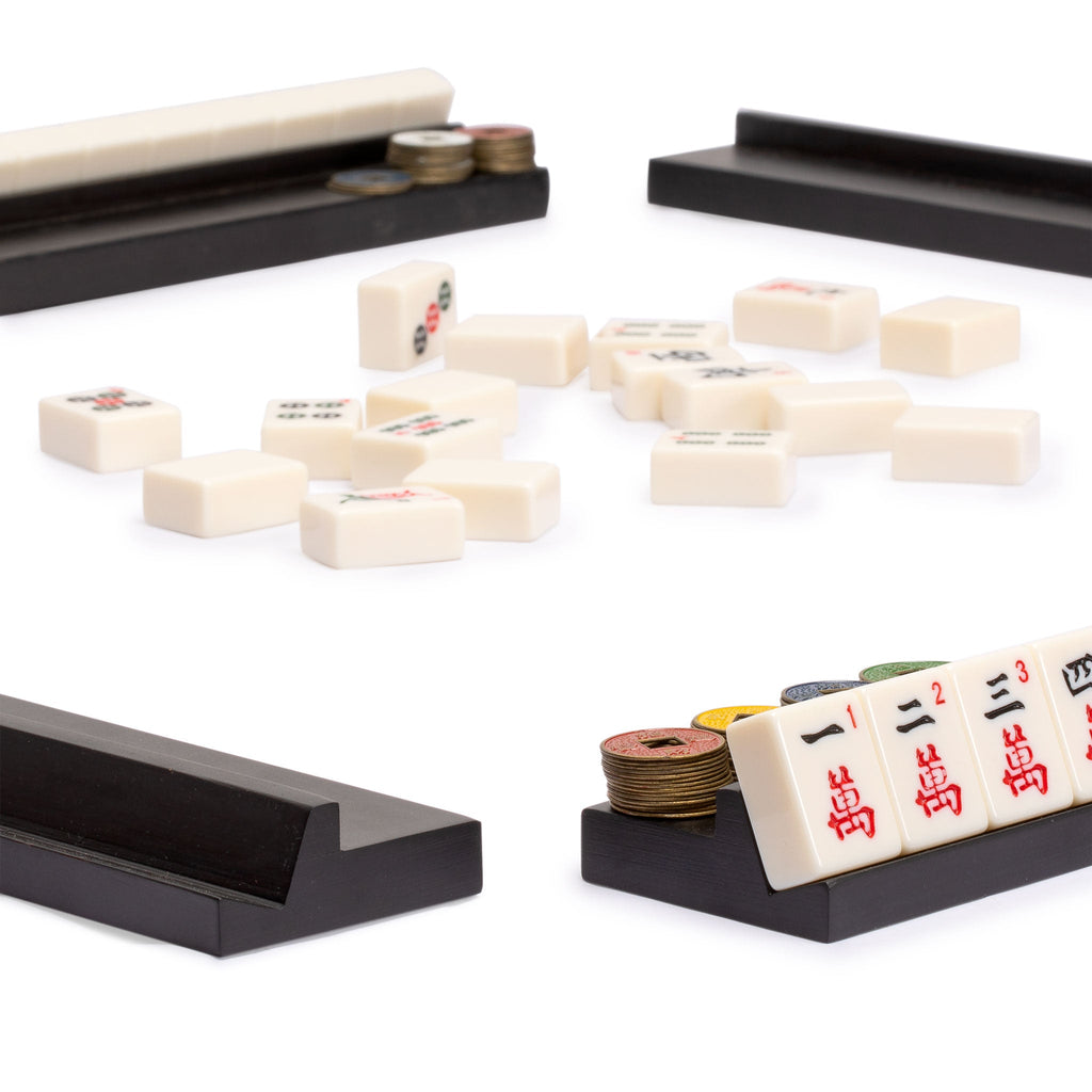 Wooden Mahjong Racks, 18" - Classic Black - Set of 4-Yellow Mountain Imports-Yellow Mountain Imports