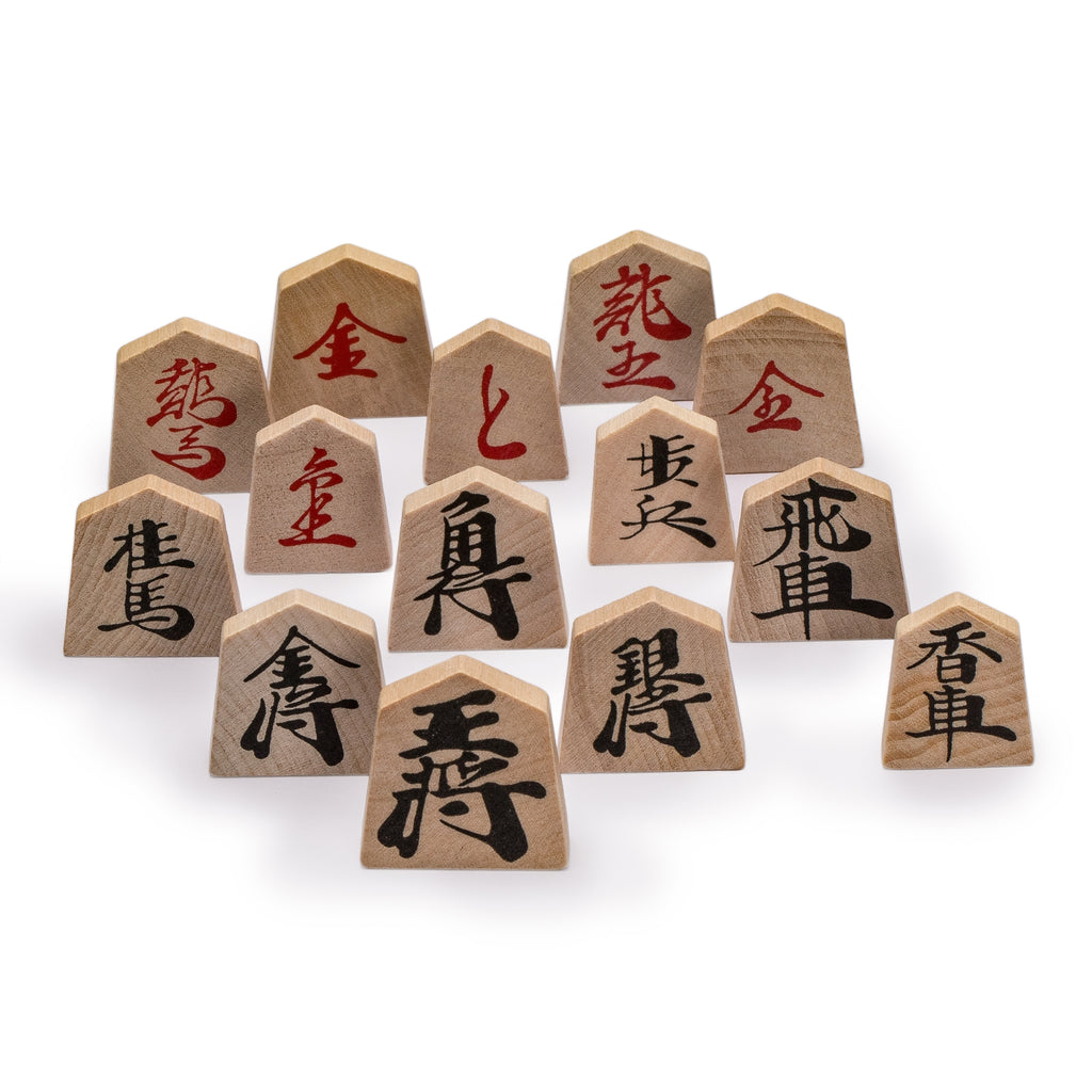 SHOGI (JAPANESE CHESS) TRADITIONAL SET WITH WOODEN PIECES & VINYL