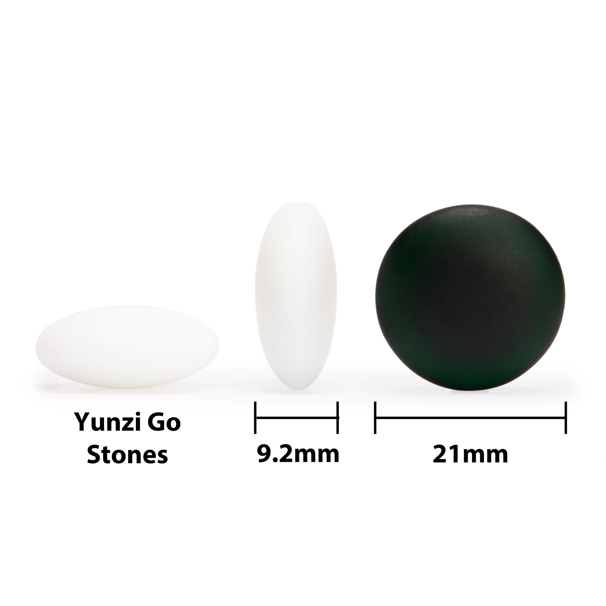 Yunzi Double Convex Go Game Stones and Bamboo Bowls Set - 9.2mm