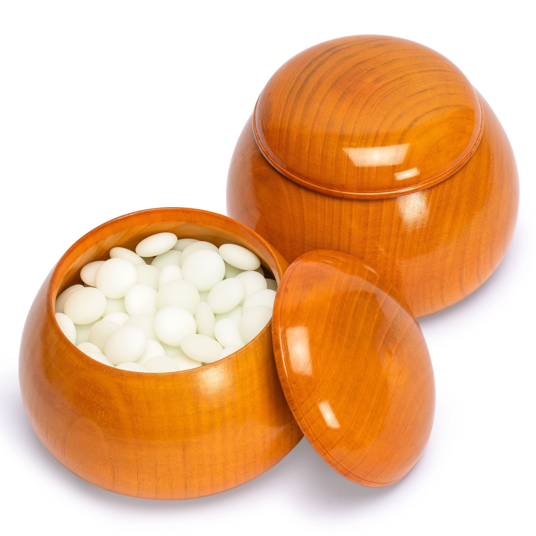 Yunzi Double Convex Go Game Stones and Jujube Bowls Set - 9.2mm