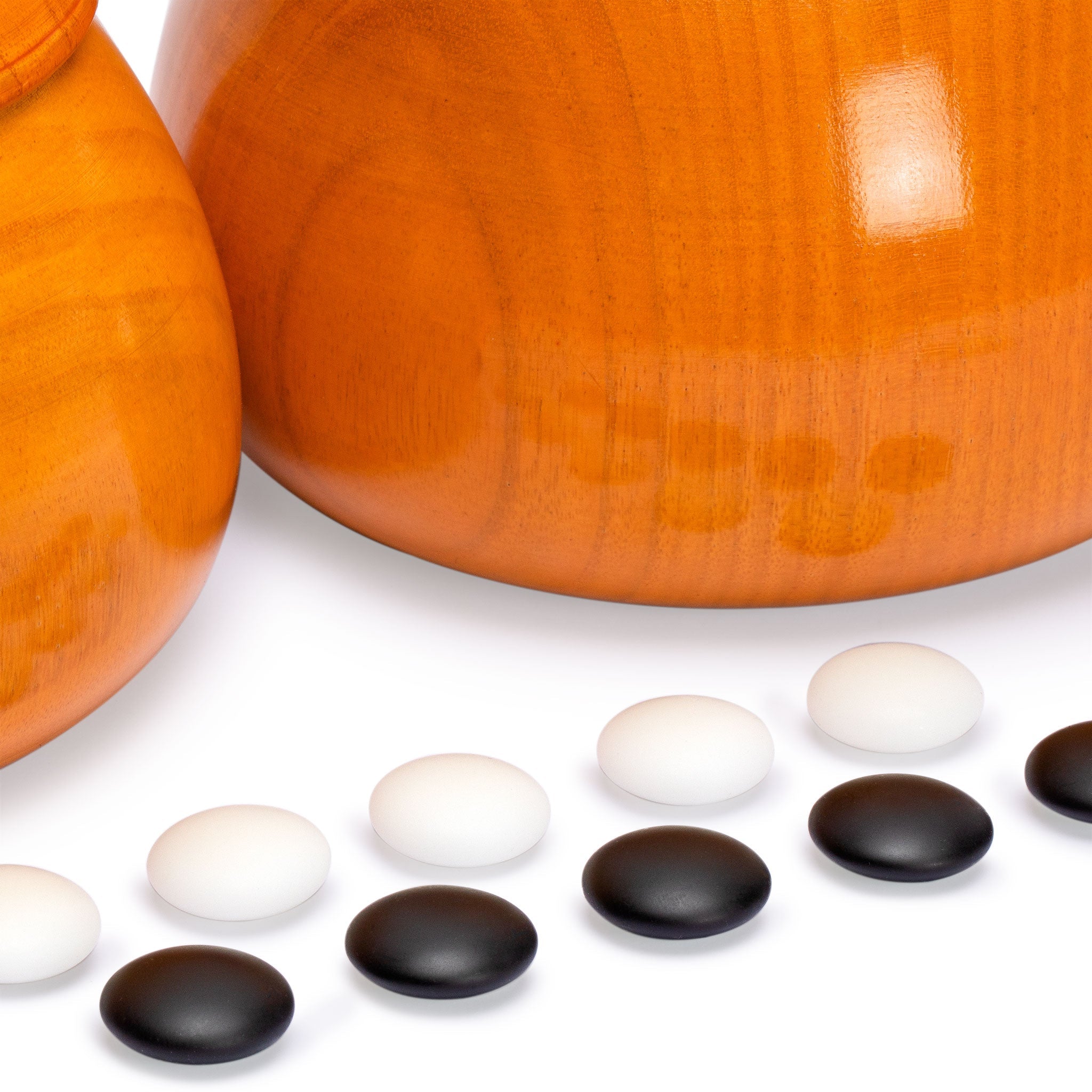 Yunzi Double Convex Go Game Stones and Jujube Bowls Set - 9.2mm