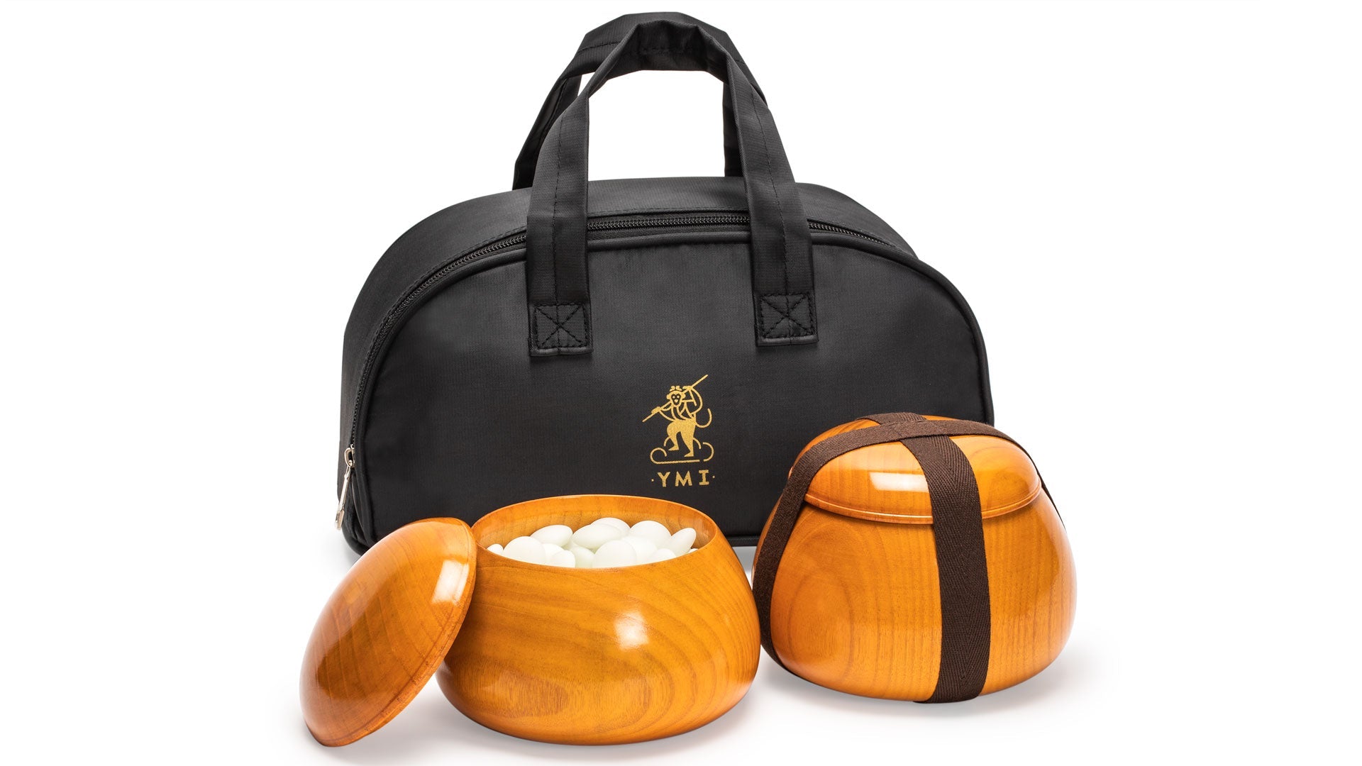 Yunzi Double Convex Go Game Stones and Jujube Bowls Set - 9.2mm
