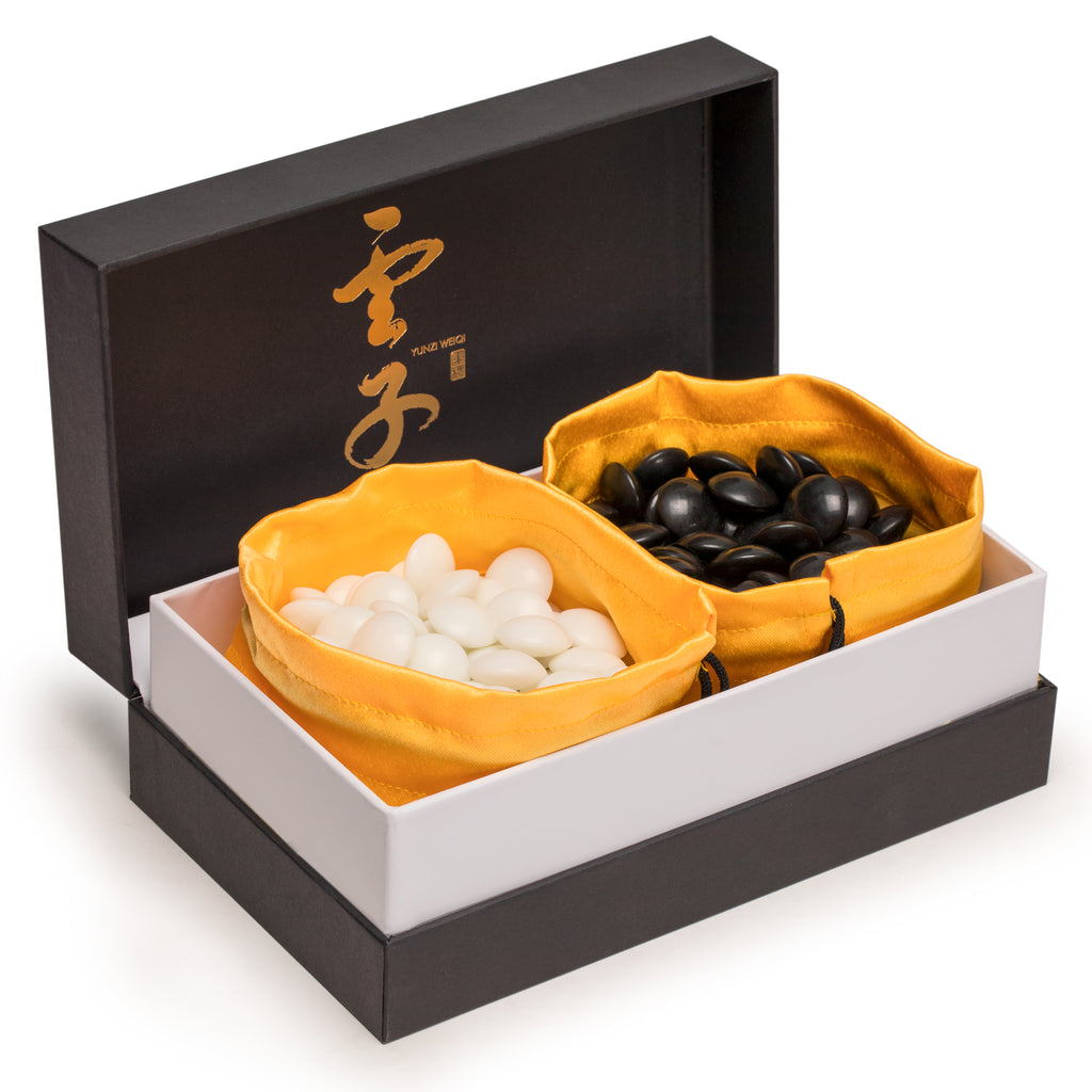 Yunzi Double Convex Go Game Stones Set, 11.6 Millimeters (Size 41)-Yellow Mountain Imports-Yellow Mountain Imports