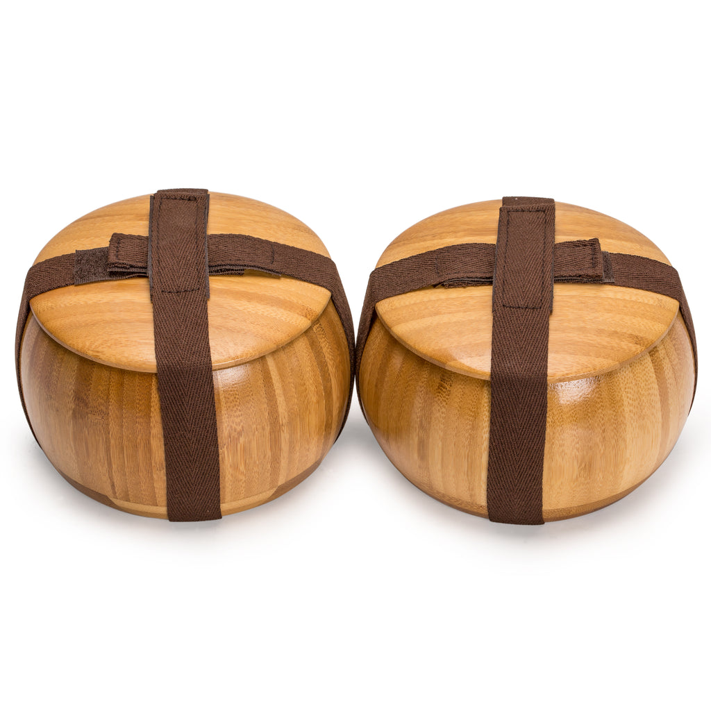 Yunzi Single Convex Go Game Stones and Bamboo Bowls Set - 21.5-22mm (Size 3)-Yellow Mountain Imports-Yellow Mountain Imports