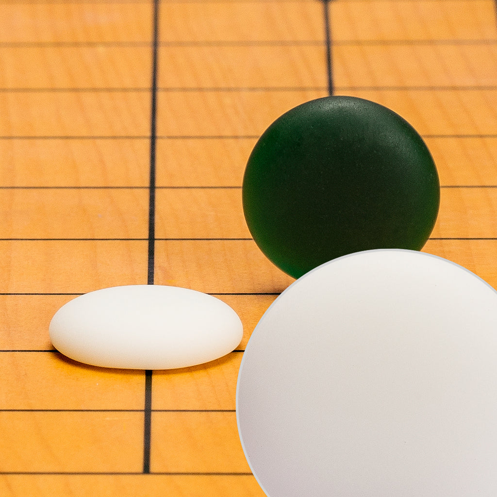 Yunzi Single Convex Go Game Stones Set - 21.5-Millimeter (Size 3)-Yellow Mountain Imports-Yellow Mountain Imports