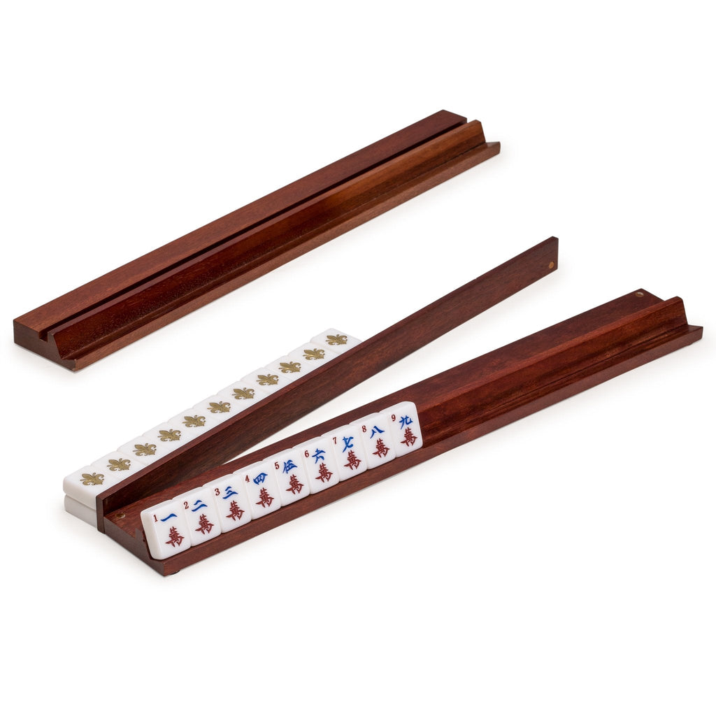 American Mahjong Set, "Fleur De Lis" with Leatherette Case - Four All-in-One Racks with Pushers, Wind Indicator, Dice, & Wright Patterson Counting Coins-Yellow Mountain Imports-Yellow Mountain Imports