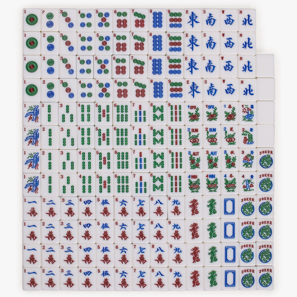 American Mahjong Set, "Fleur De Lis" with Leatherette Case - Four All-in-One Racks with Pushers, Wind Indicator, Dice, & Wright Patterson Counting Coins-Yellow Mountain Imports-Yellow Mountain Imports