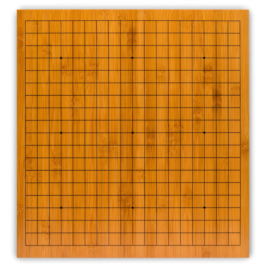 Bamboo 0.8-Inch Reversible 19x19 / 13x13 Go Game Set Board with Double Convex Korean Hardened Glass Paduk Go Stones and Bamboo Bowls-Yellow Mountain Imports-Yellow Mountain Imports
