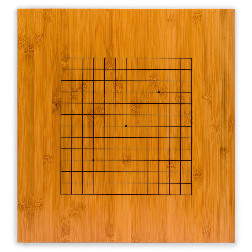 Bamboo 0.8-Inch Reversible 19x19 / 13x13 Go Game Set Board with Double Convex Korean Hardened Glass Paduk Go Stones and Bamboo Bowls-Yellow Mountain Imports-Yellow Mountain Imports