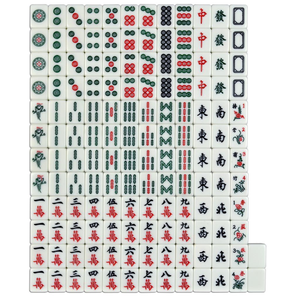 Chinese Mahjong Set of 146 Standard Size 32 Tiles - "Professional Green"-Yellow Mountain Imports-Yellow Mountain Imports