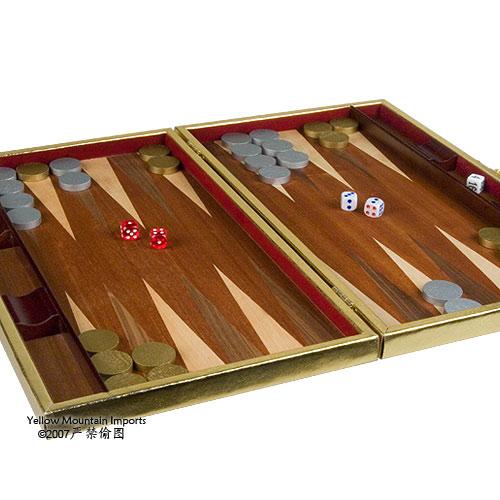 Gold Backgammon Game Set 19"-Yellow Mountain Imports-Yellow Mountain Imports