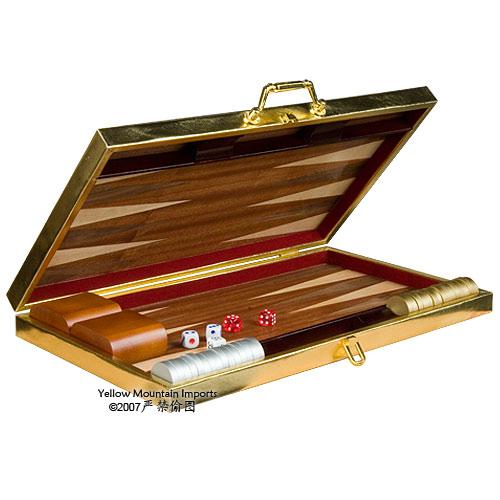 Gold Backgammon Game Set 19"-Yellow Mountain Imports-Yellow Mountain Imports