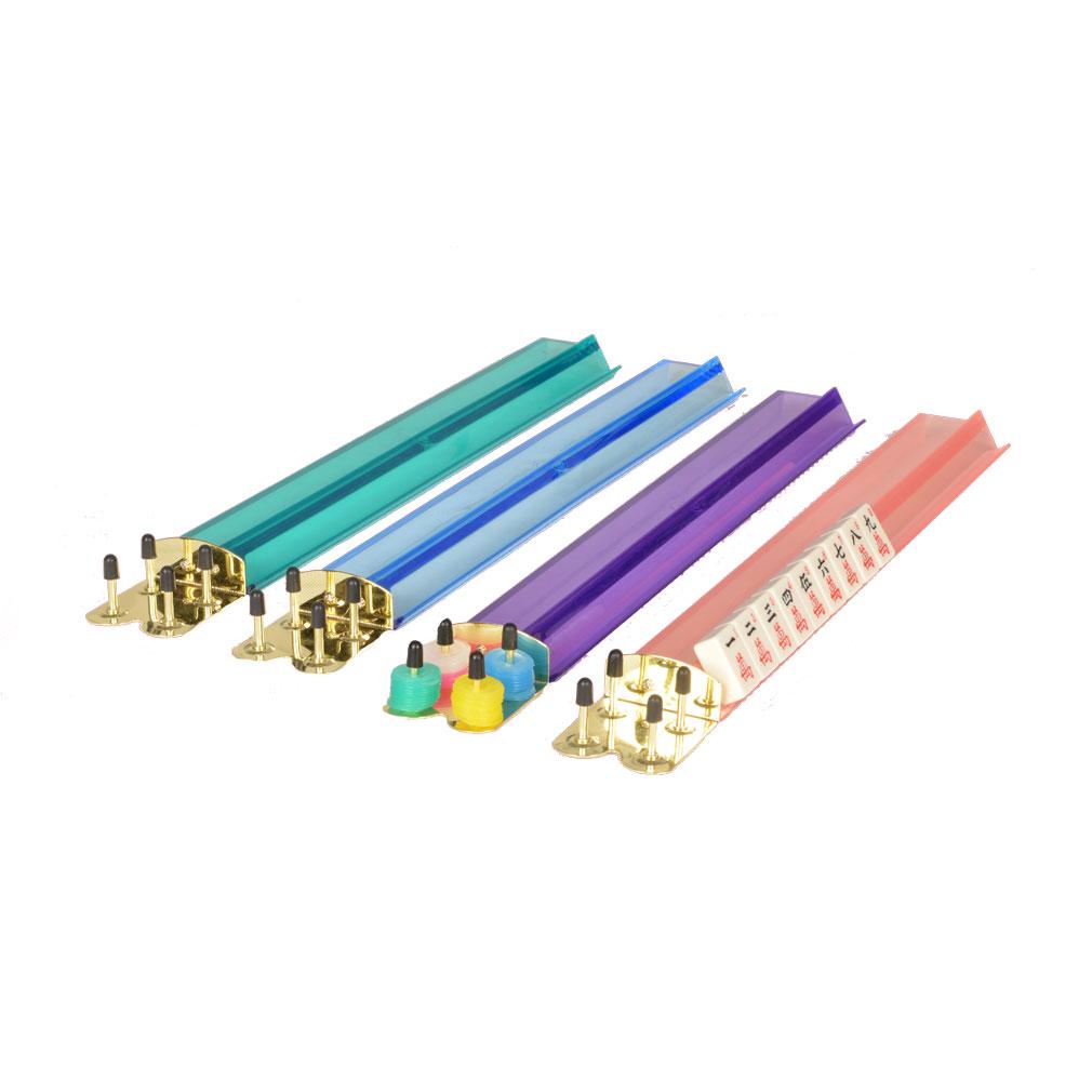 Multi-Color Acrylic Mahjong Racks 18" - Set of 4-Yellow Mountain Imports-Yellow Mountain Imports