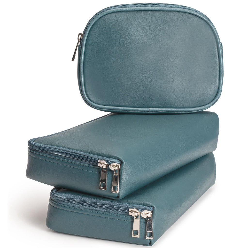 Soft Leatherette Mahjong Case - Lake Green-Yellow Mountain Imports-Yellow Mountain Imports