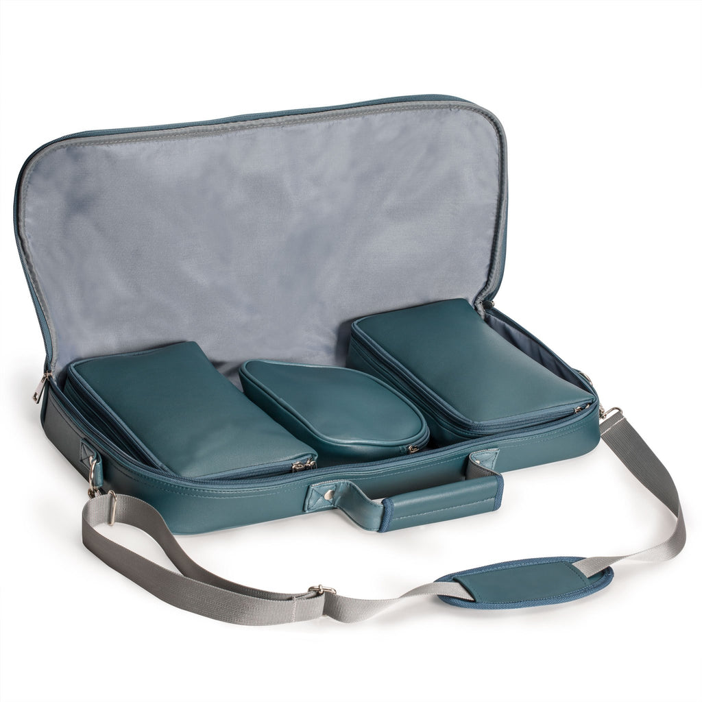 Soft Leatherette Mahjong Case - Lake Green-Yellow Mountain Imports-Yellow Mountain Imports